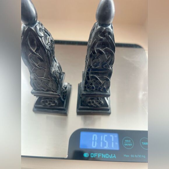 Vintage CBK LTD LLC 1999 Black Chess Like Figurine Statue Set of 2 Home Decor - Picture 9 of 10